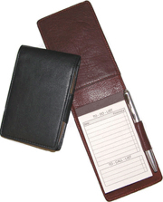 Black and British Tan Leather Jotters, Notepad Jotters