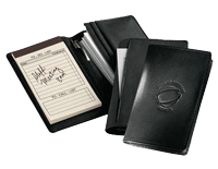 black leather multi-function note taker