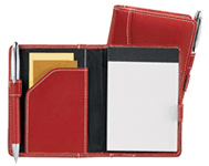 Red Leather Fold Over Notebook Jotter