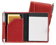 Red Leather Fold Over Notebook Jotter